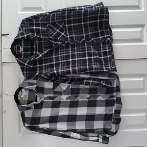 2 Woolrich Black and Gray Flannel